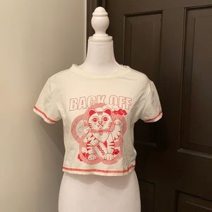 Adika red graphic crop top